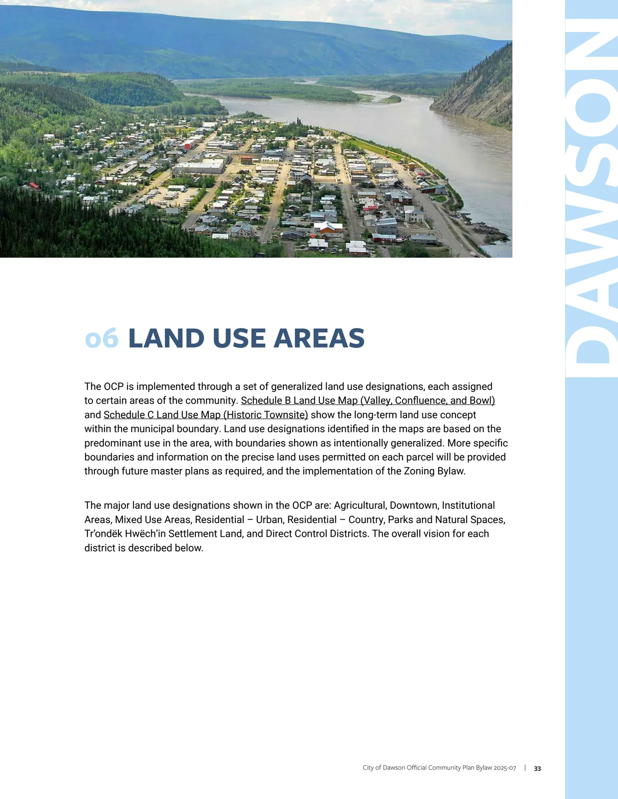 Land use areas section opener