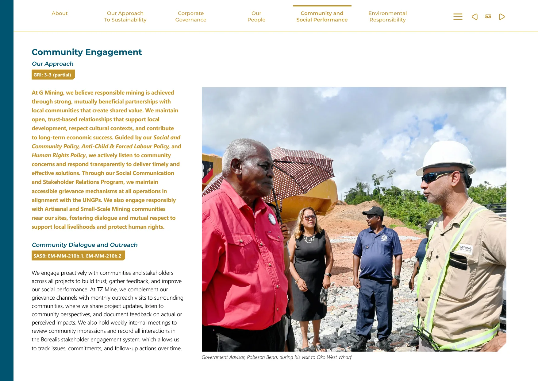 Community engagement page