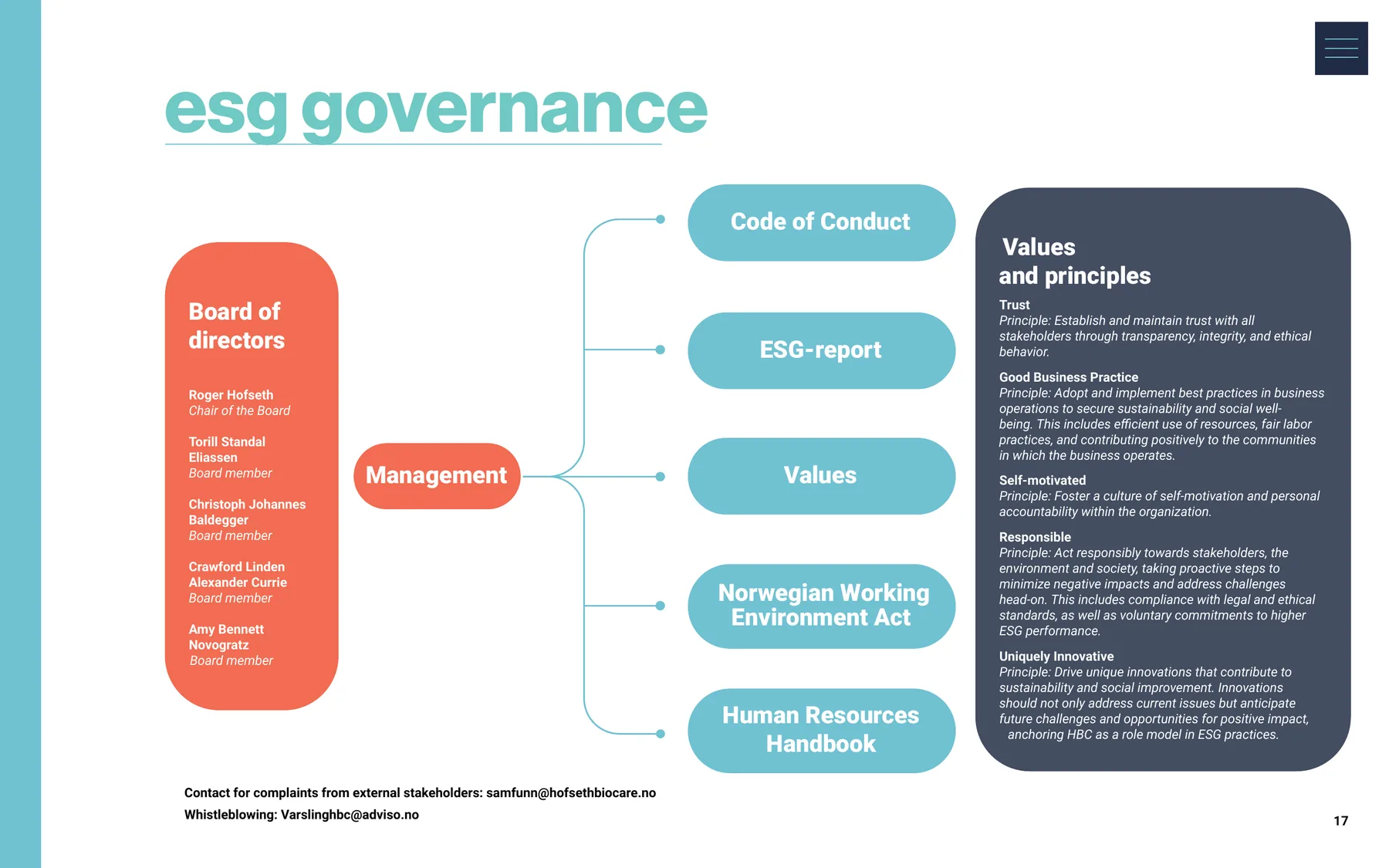 ESG governance diagram