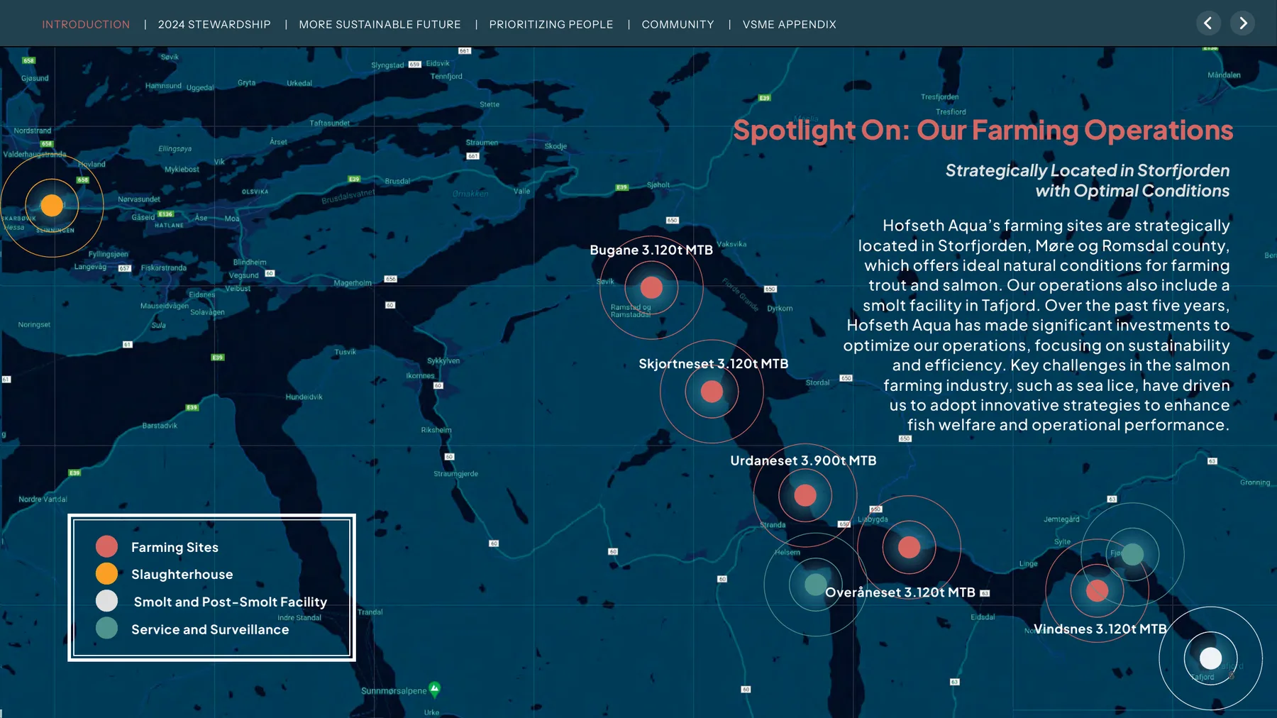 Farming operations map