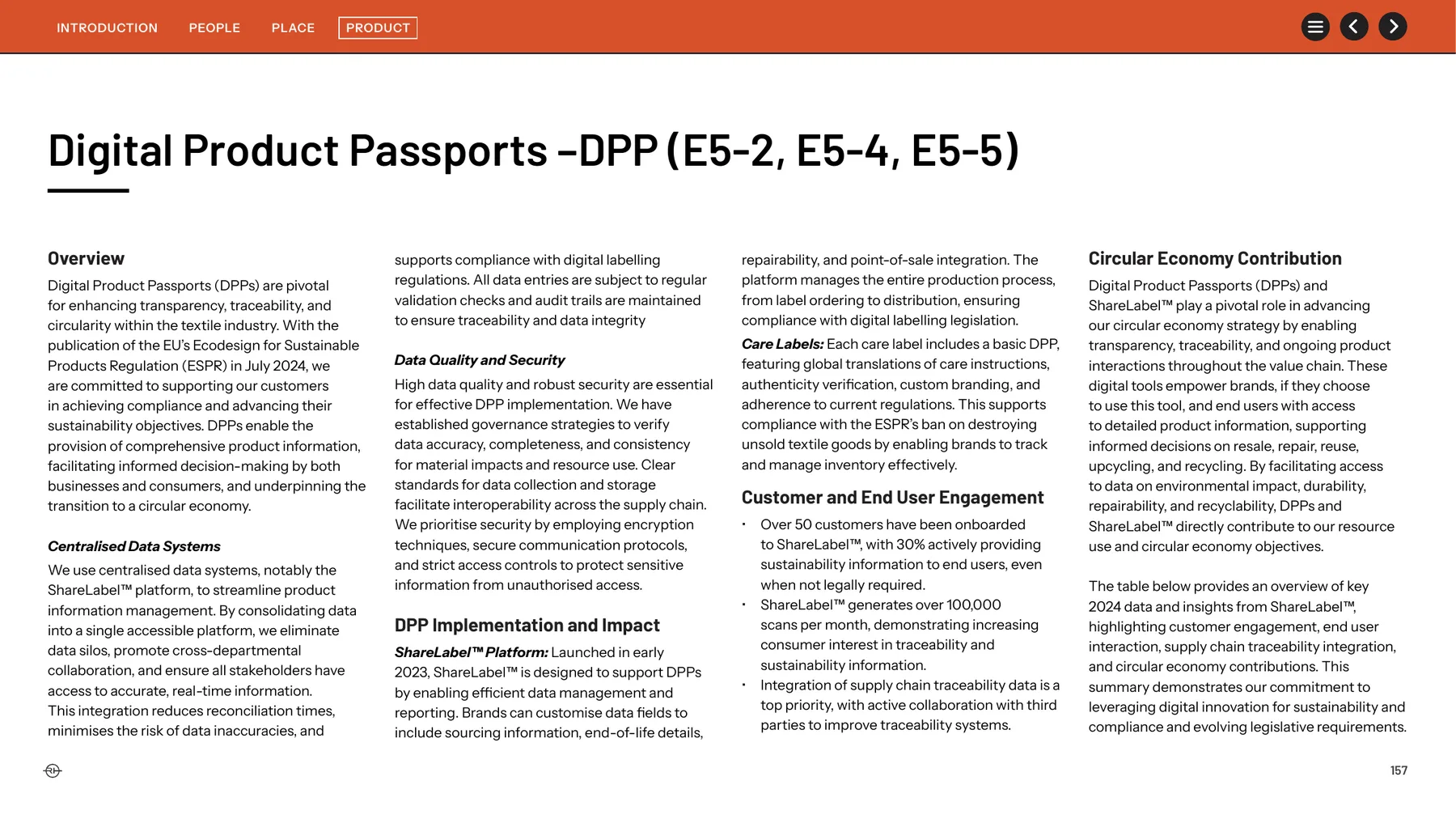 Digital Product Passports page